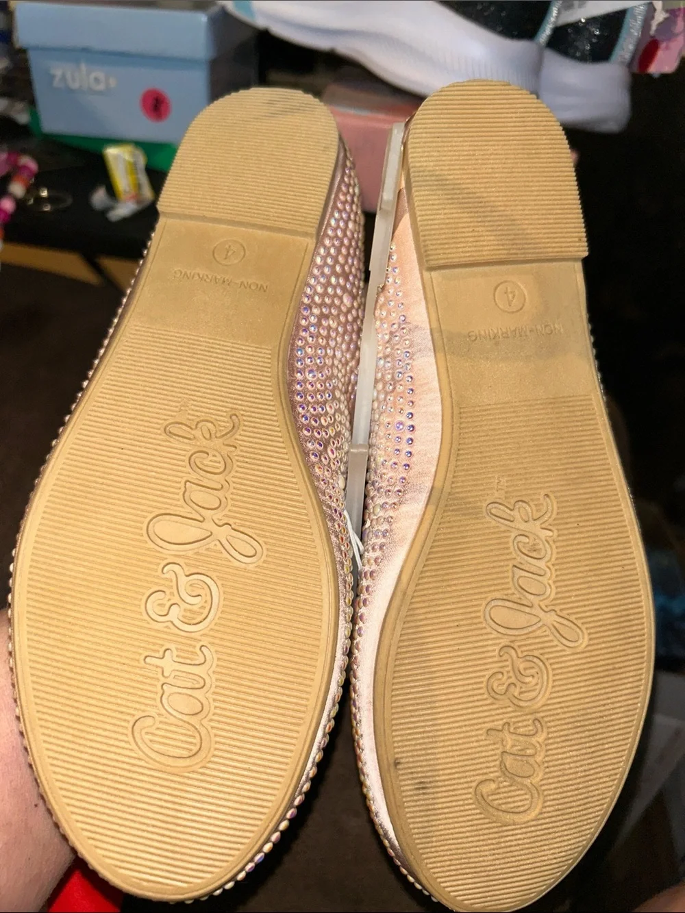 Cat & Jack Pink Rhinestone Ballet Flats